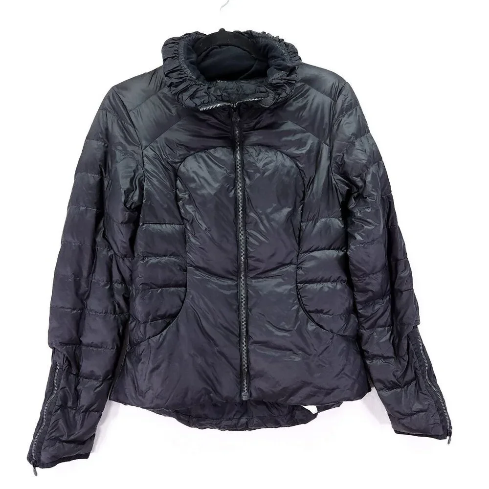 Lululemon Downtown Puffy Jacket Women's 4 Black Lightweight Insulated Down